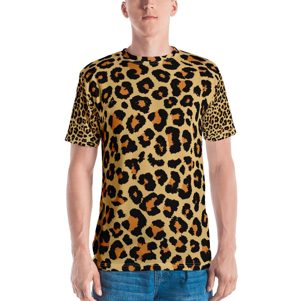 Leopard Print Brown Men's T-shirt - Record Players, Vinyl & Record ...