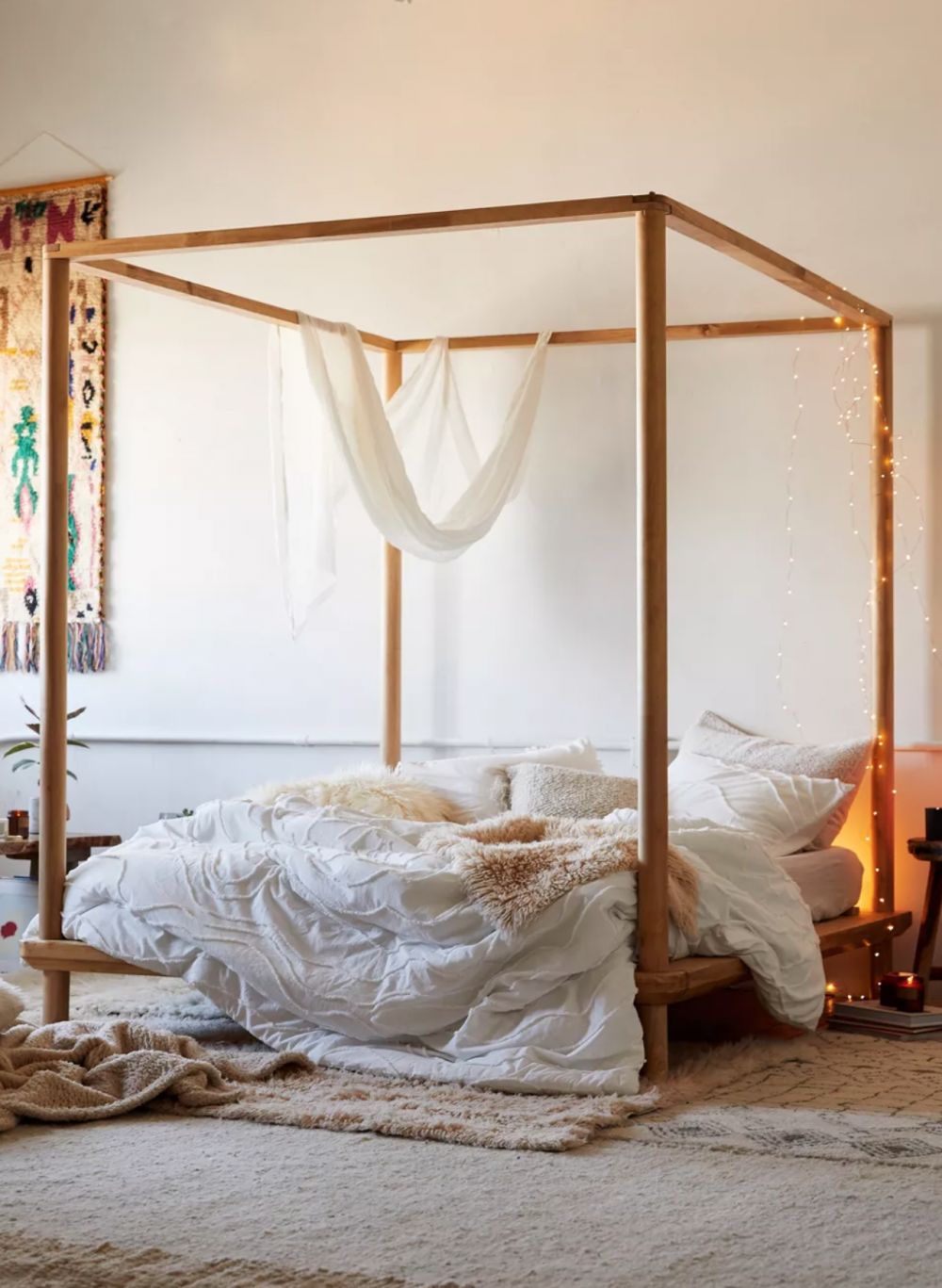 Wooden Canopy Bed