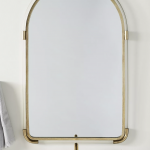 Joan Lucite and Brass Arched Mirror